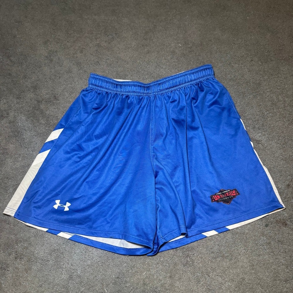 Under Armour womens All America Lacrosse Shorts Blue White Size Medium